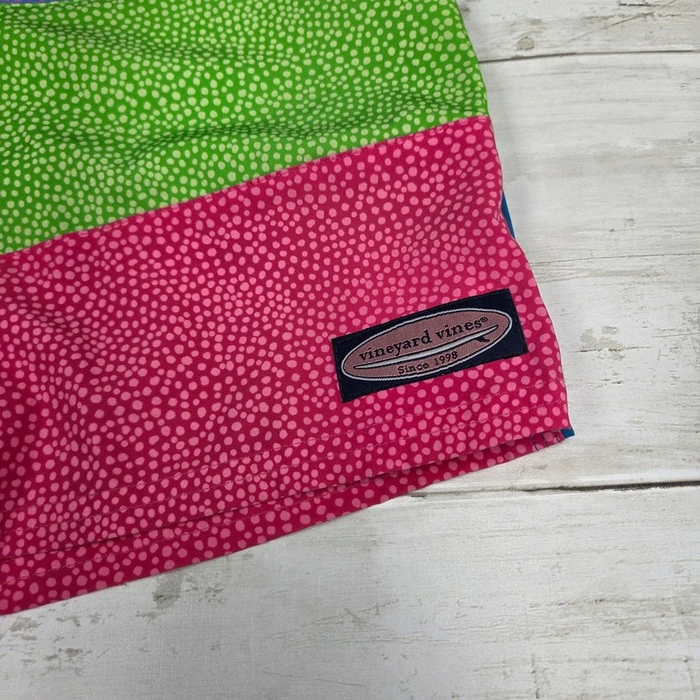 Vineyard Vines Striped Board Shorts Swim Trunks Boy Large 16 Multi Color Stretch